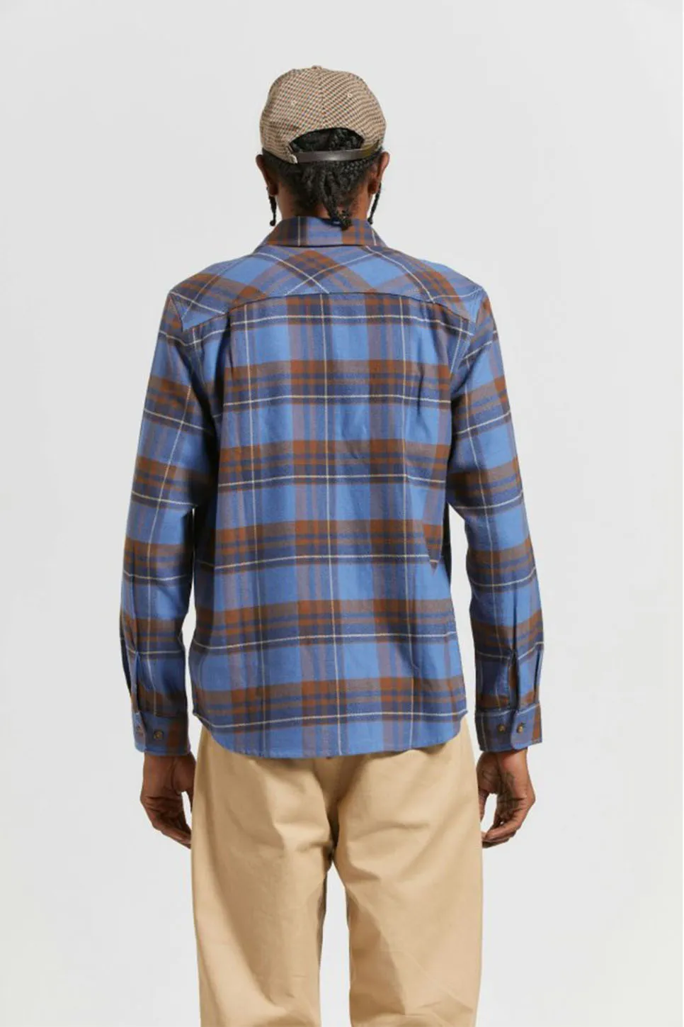 BOWERY LS FLANNEL Bijoue Blue/Pinecone Brown sold by REVOLVR Menswear product image thumbnail 4