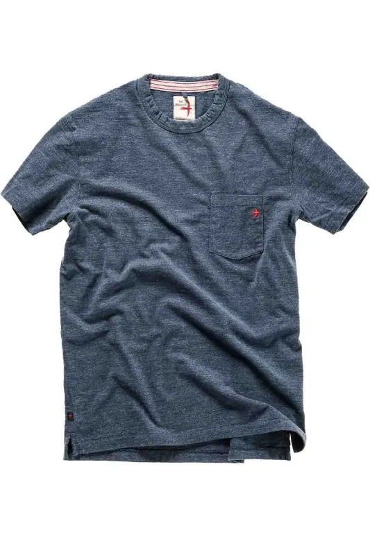 RINGSPUN POCKET TEE Navy sold by REVOLVR Menswear