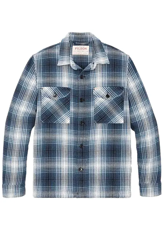 DEER ISLAND JAC-SHIRT Cobalt/Natural Shadow Plaid sold by REVOLVR Menswear