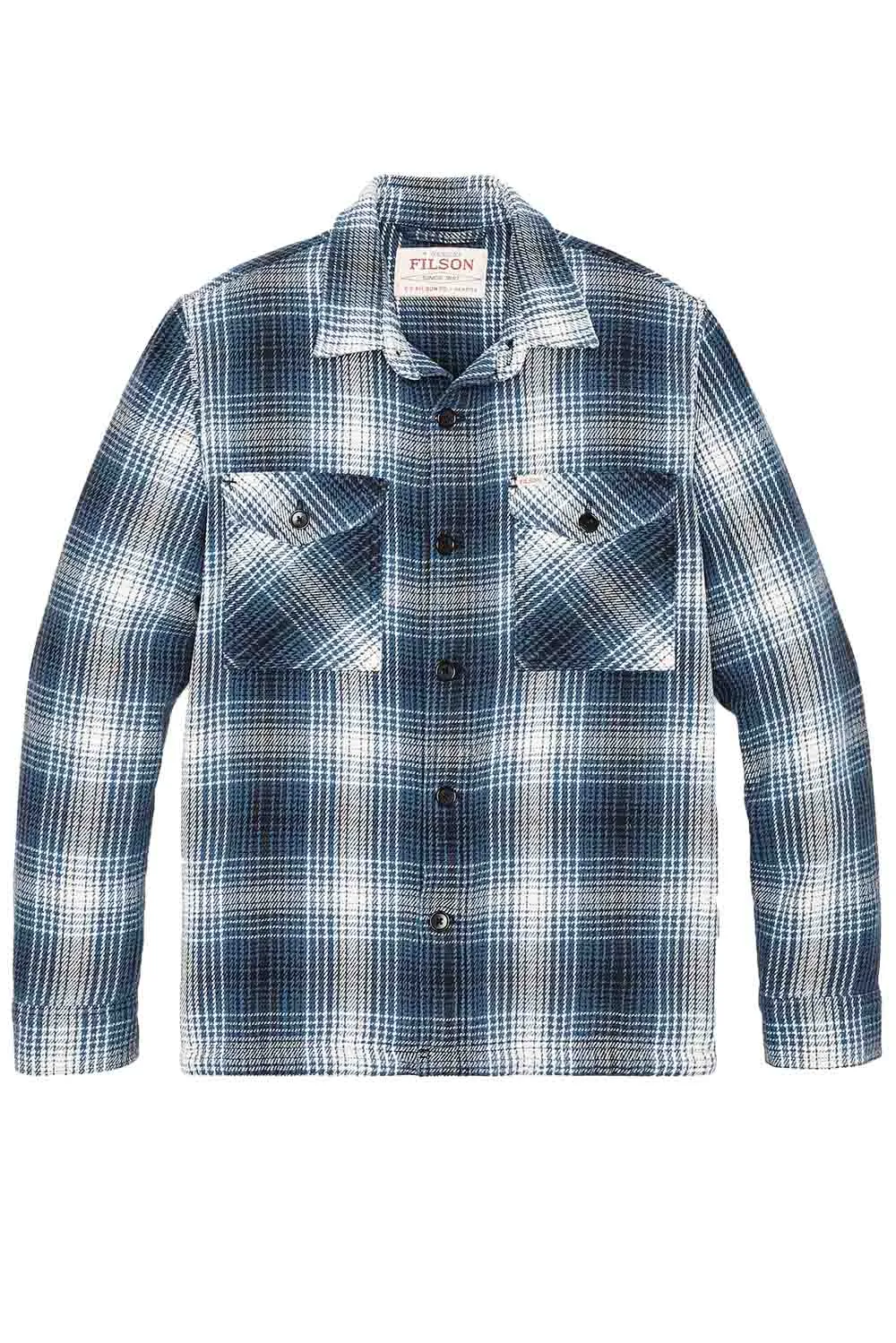 DEER ISLAND JAC-SHIRT Cobalt/Natural Shadow Plaid sold by REVOLVR Menswear