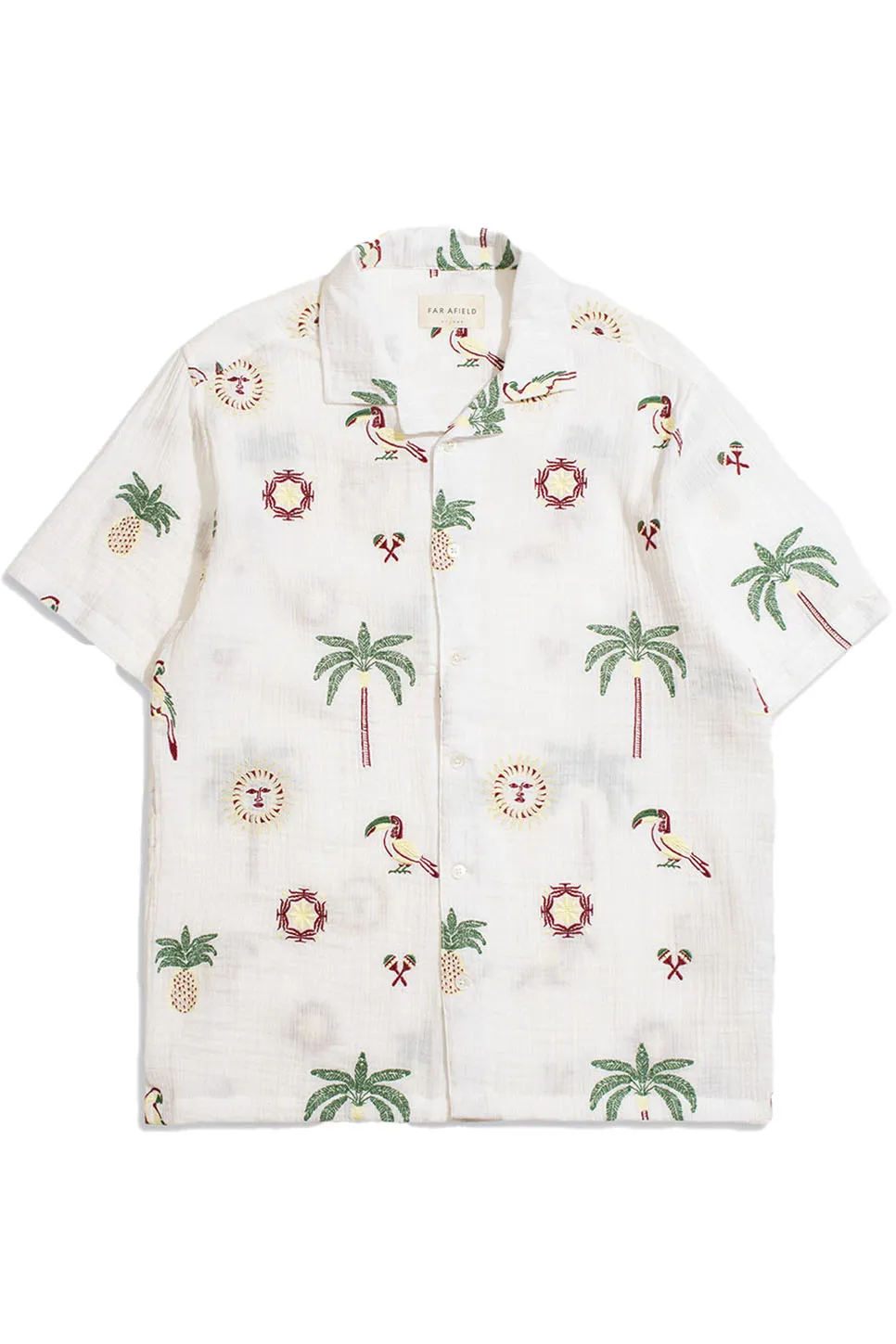 STACHIO SS Tropical Embroidery White sold by REVOLVR Menswear