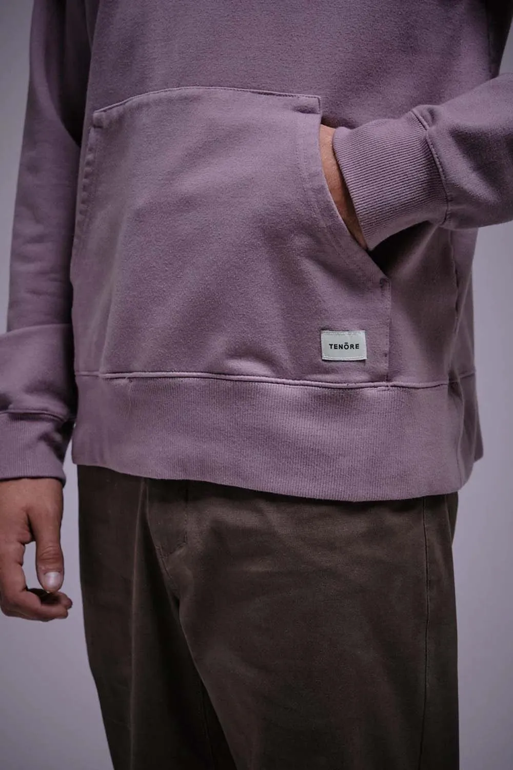 TENORE FLEECE HOODIE Zinc sold by REVOLVR Menswear product image thumbnail 2