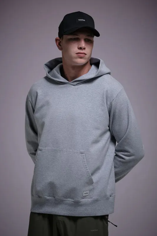 TENORE FLEECE HOODIE Heather Grey sold by REVOLVR Menswear