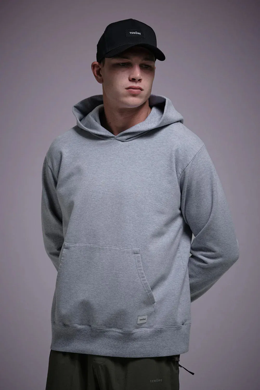 TENORE FLEECE HOODIE Heather Grey sold by REVOLVR Menswear