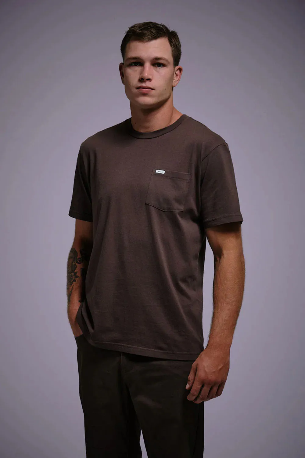 CLASSIC POCKET TEE Bark sold by REVOLVR Menswear product image thumbnail 2