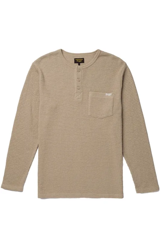 SAWPIT HENLEY LS THERMAL Stone sold by REVOLVR Menswear