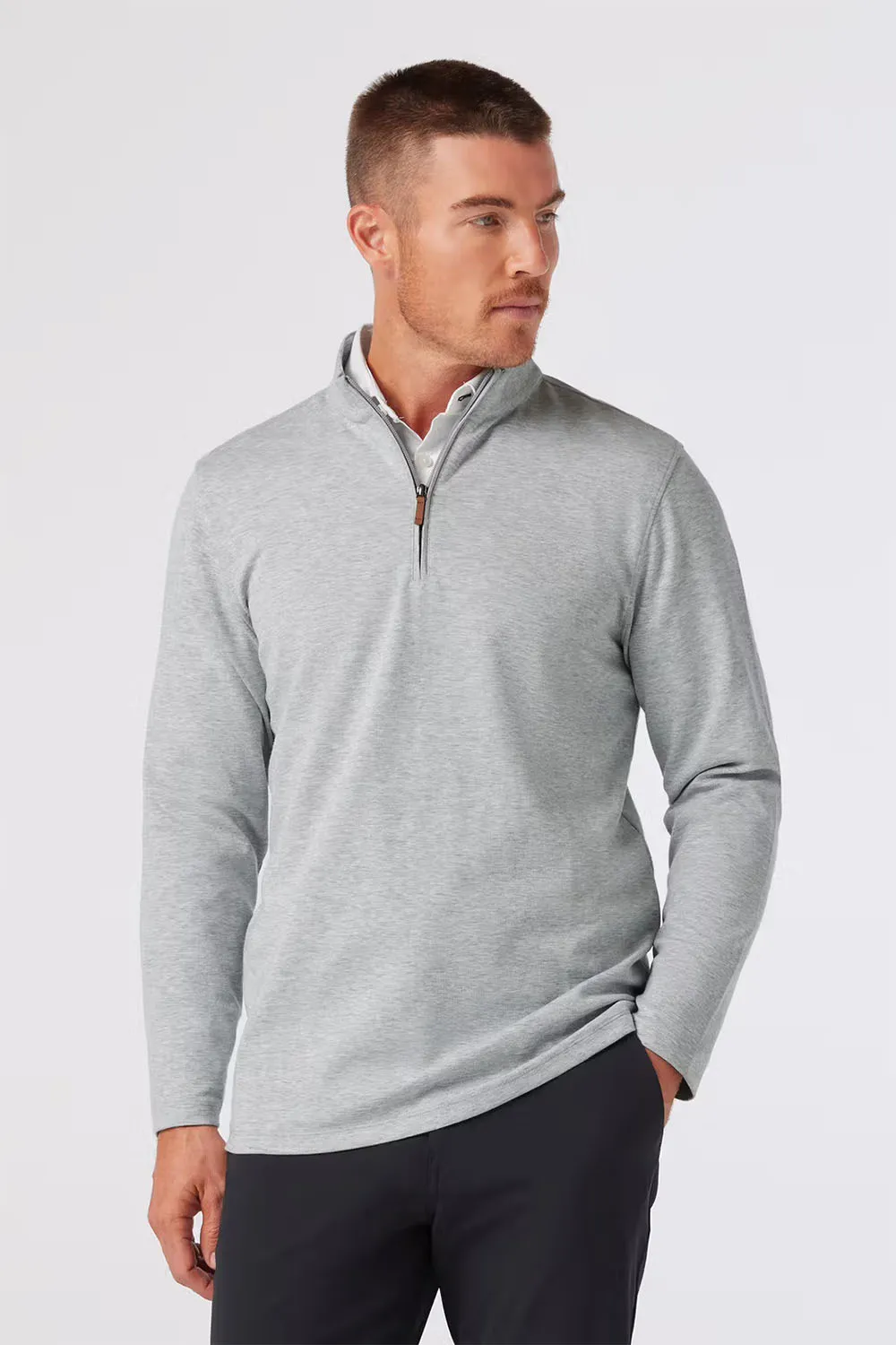 KPI QUARTER ZIP Cool Grey Heather sold by REVOLVR Menswear