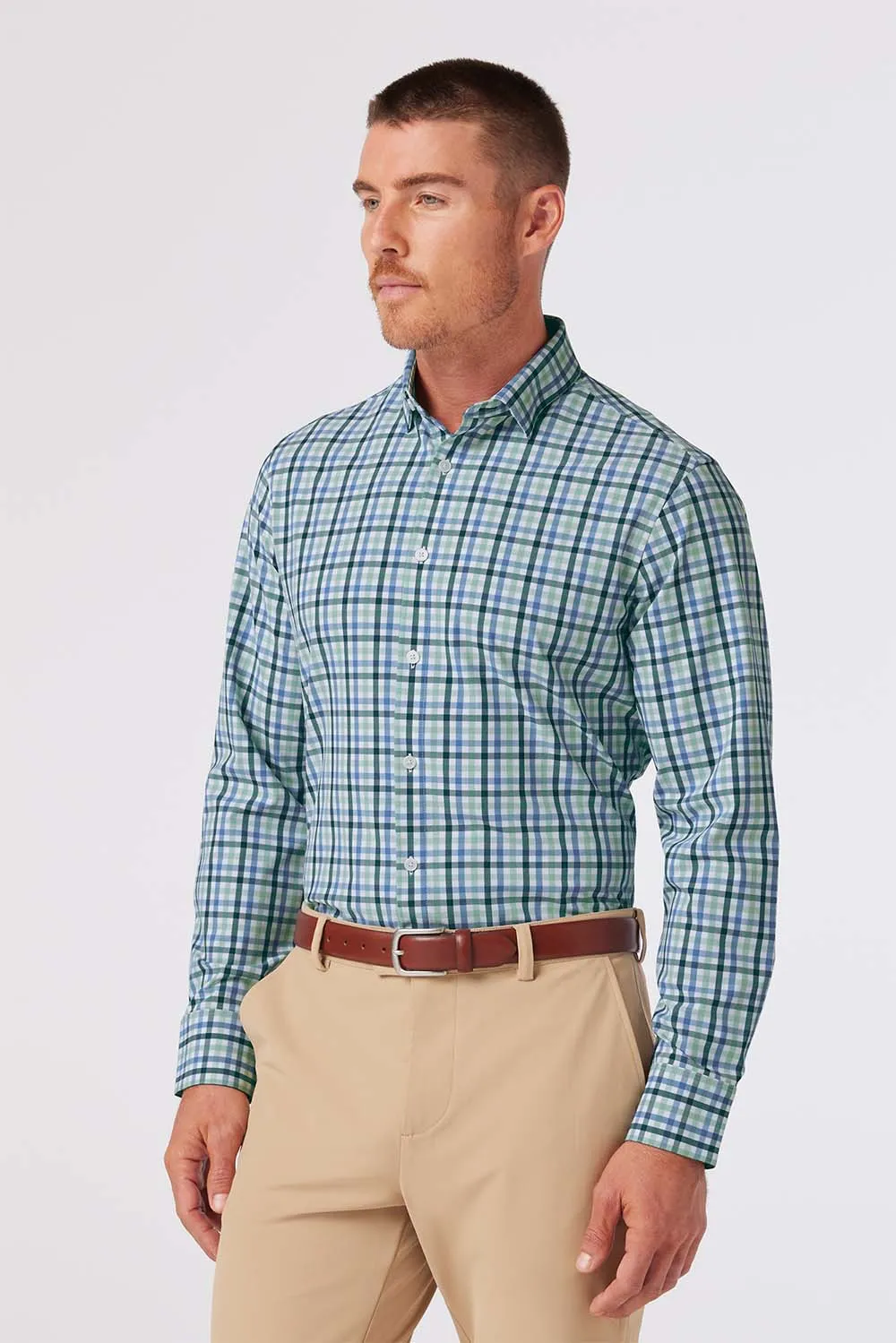 LEEWARD LS Balsam Coastal Plaid sold by REVOLVR Menswear