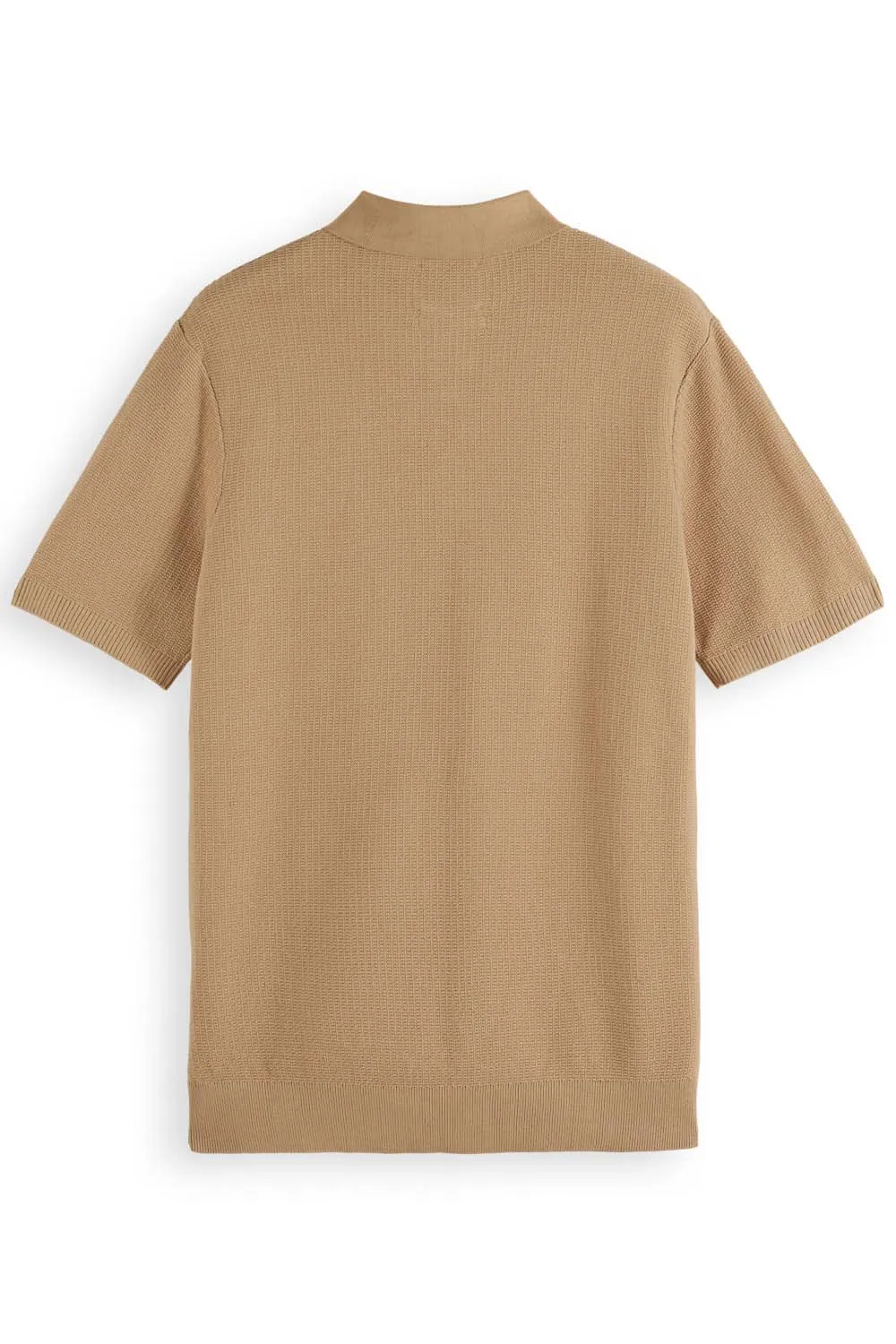 STRUCTURED KNITTED POLO Soft Camel sold by REVOLVR Menswear product image thumbnail 2
