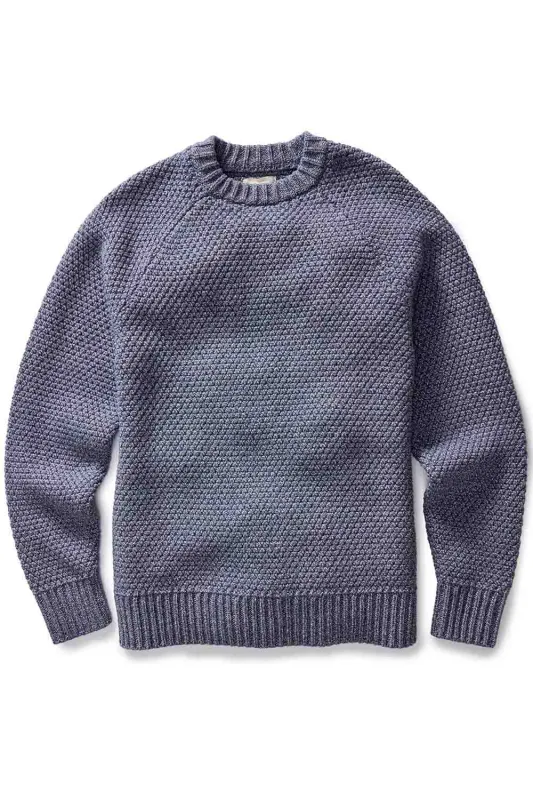 THE FISHERMAN SWEATER Blue Melange sold by REVOLVR Menswear