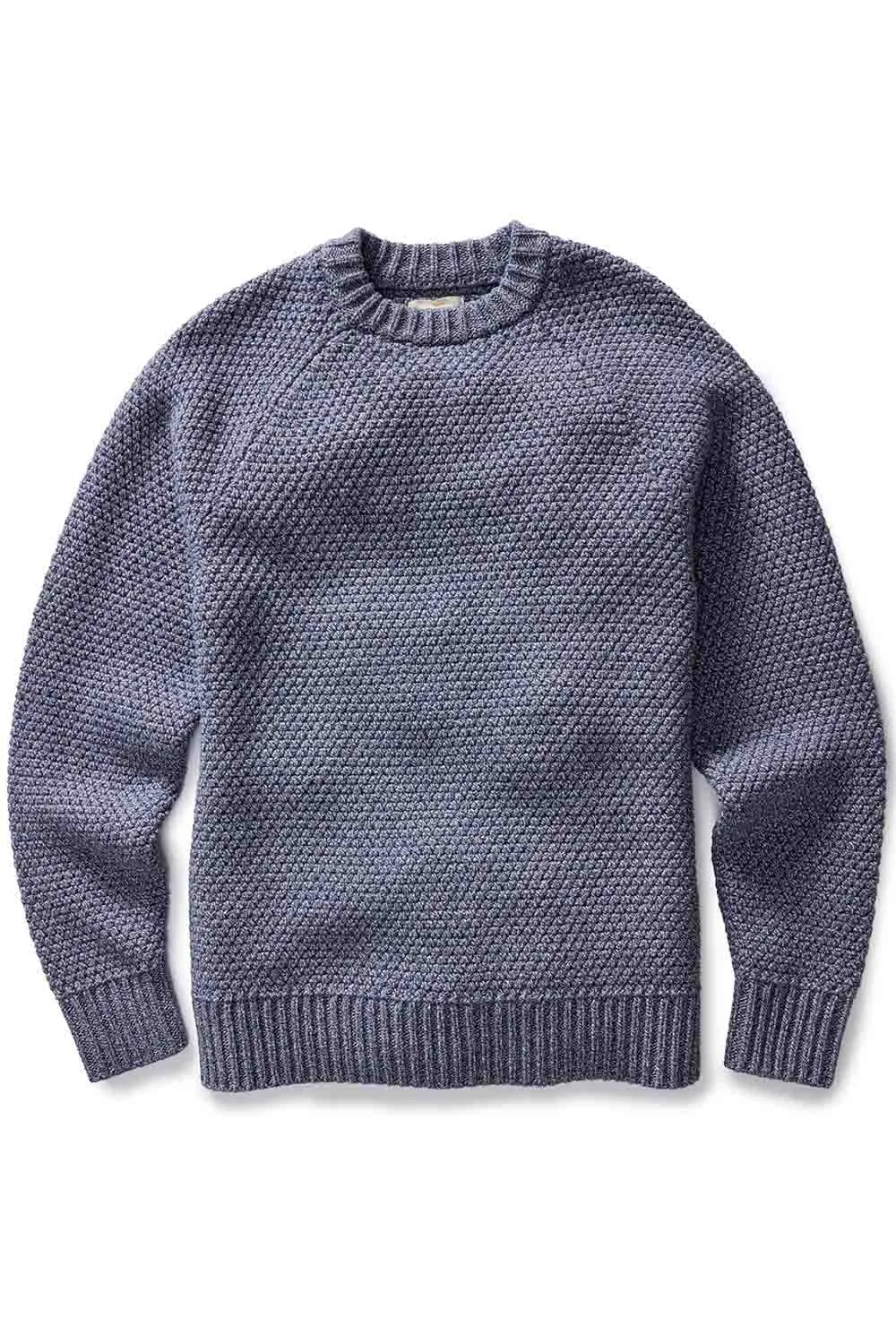 THE FISHERMAN SWEATER Blue Melange sold by REVOLVR Menswear