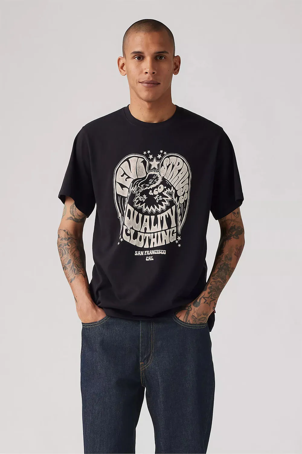 RELAXED FIT TEE Brin Eagle Mineral Black sold by REVOLVR Menswear product image thumbnail 2