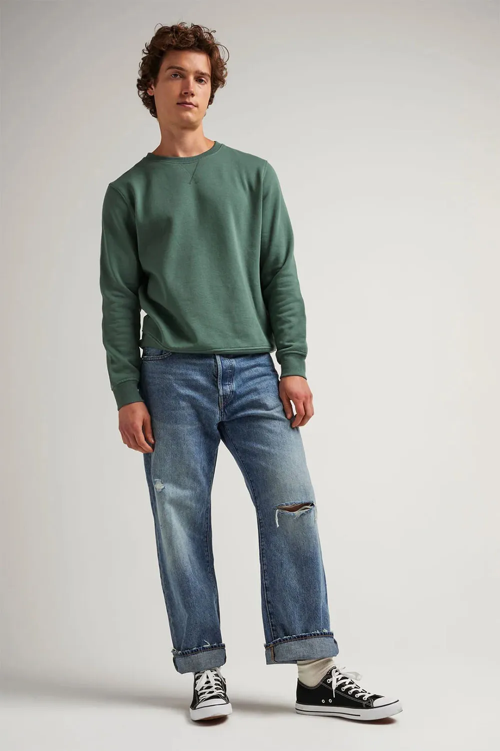 RP CREW SWEATSHIRT Sage Leaf sold by REVOLVR Menswear product image thumbnail 3