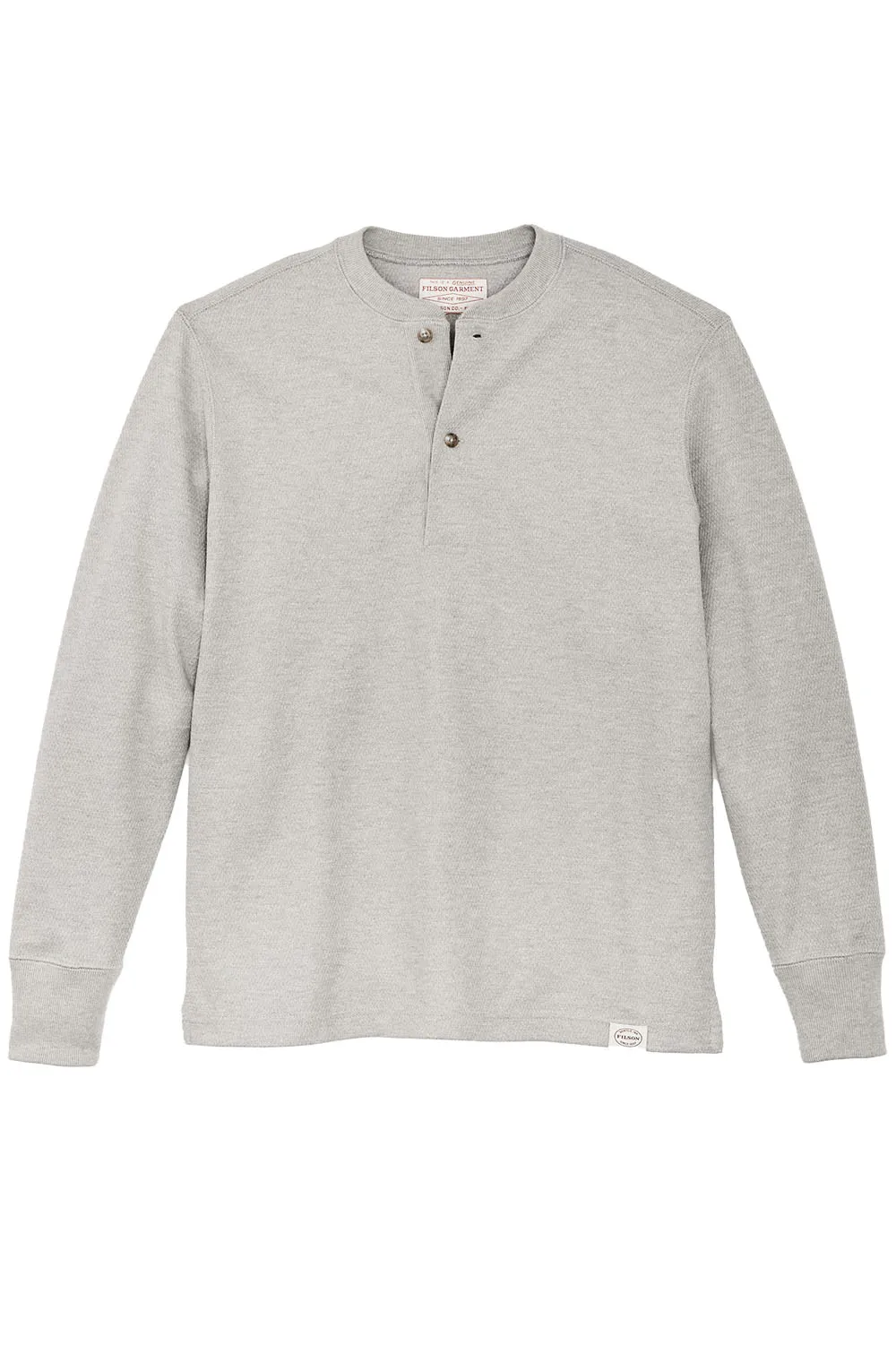WAFFLE KNIT HENLEY Light Heather Grey sold by REVOLVR Menswear