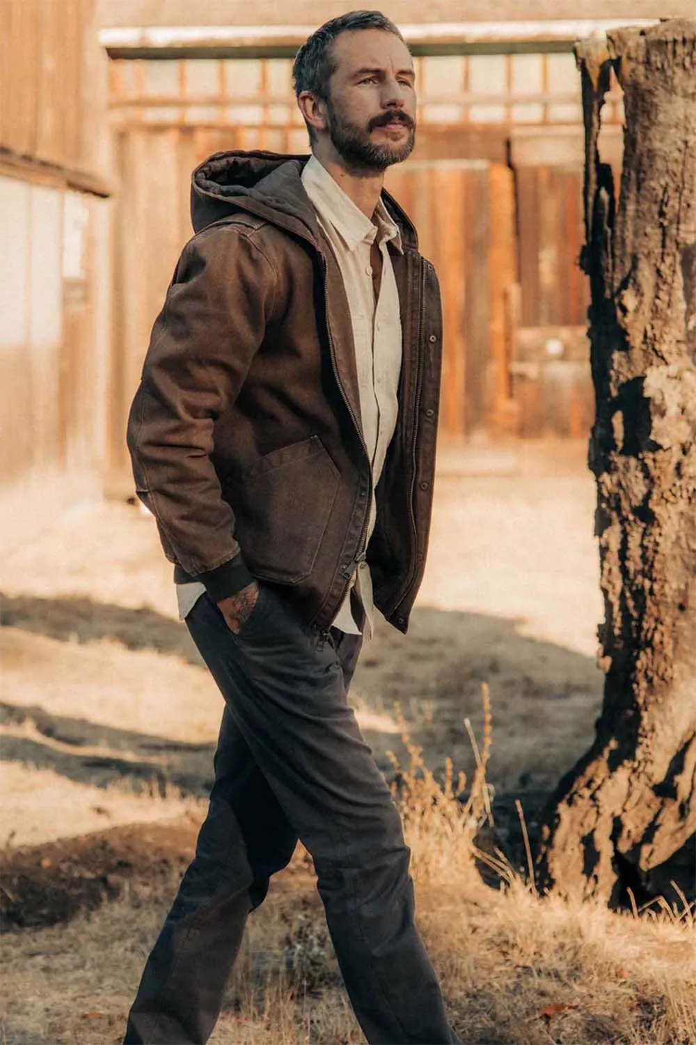 WORKHORSE HOODIE Aged Penny Chipped Canvas sold by REVOLVR Menswear product image thumbnail 2