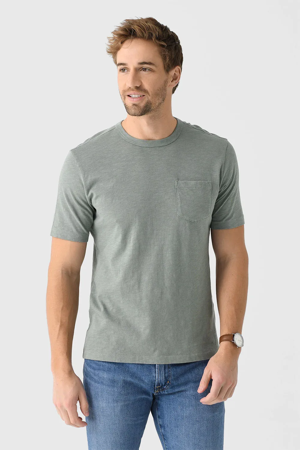 SUNWASHED POCKET TEE Sage Creek sold by REVOLVR Menswear
