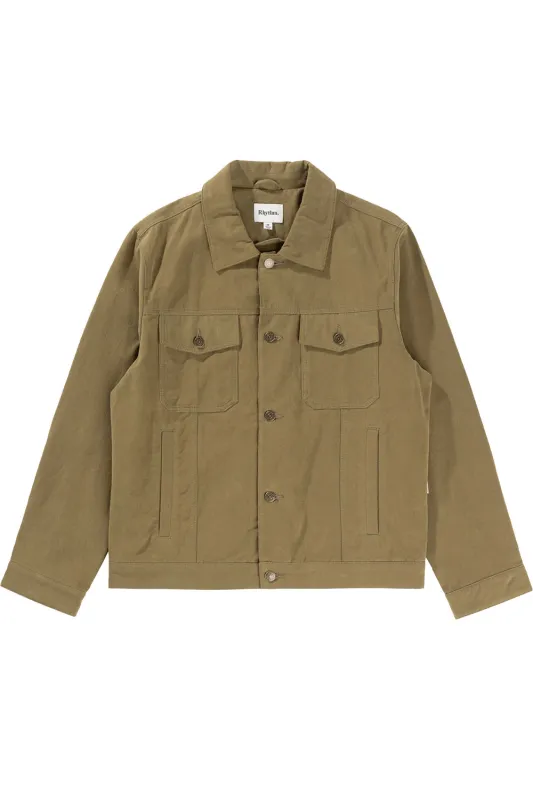 BRUSHED TWILL TRUCKER Olive sold by REVOLVR Menswear