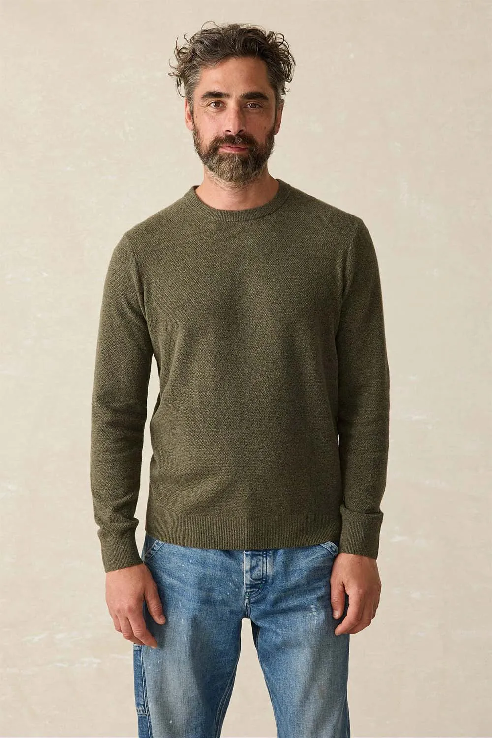 JACKSON CREW SWEATER Olive Heather sold by REVOLVR Menswear
