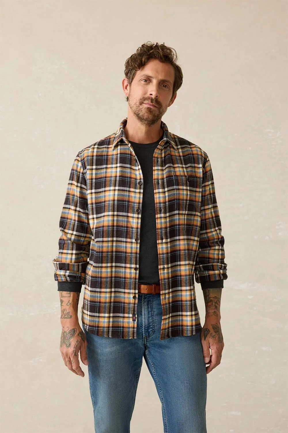 SUPER BRUSHED FLANNEL Walnut Wood Plaid sold by REVOLVR Menswear product image thumbnail 2