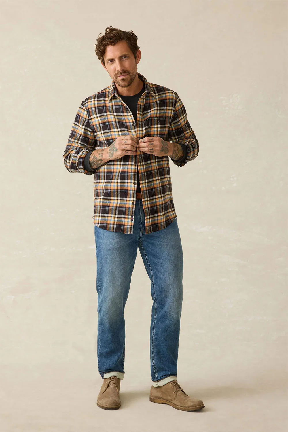 SUPER BRUSHED FLANNEL Walnut Wood Plaid sold by REVOLVR Menswear product image thumbnail 4