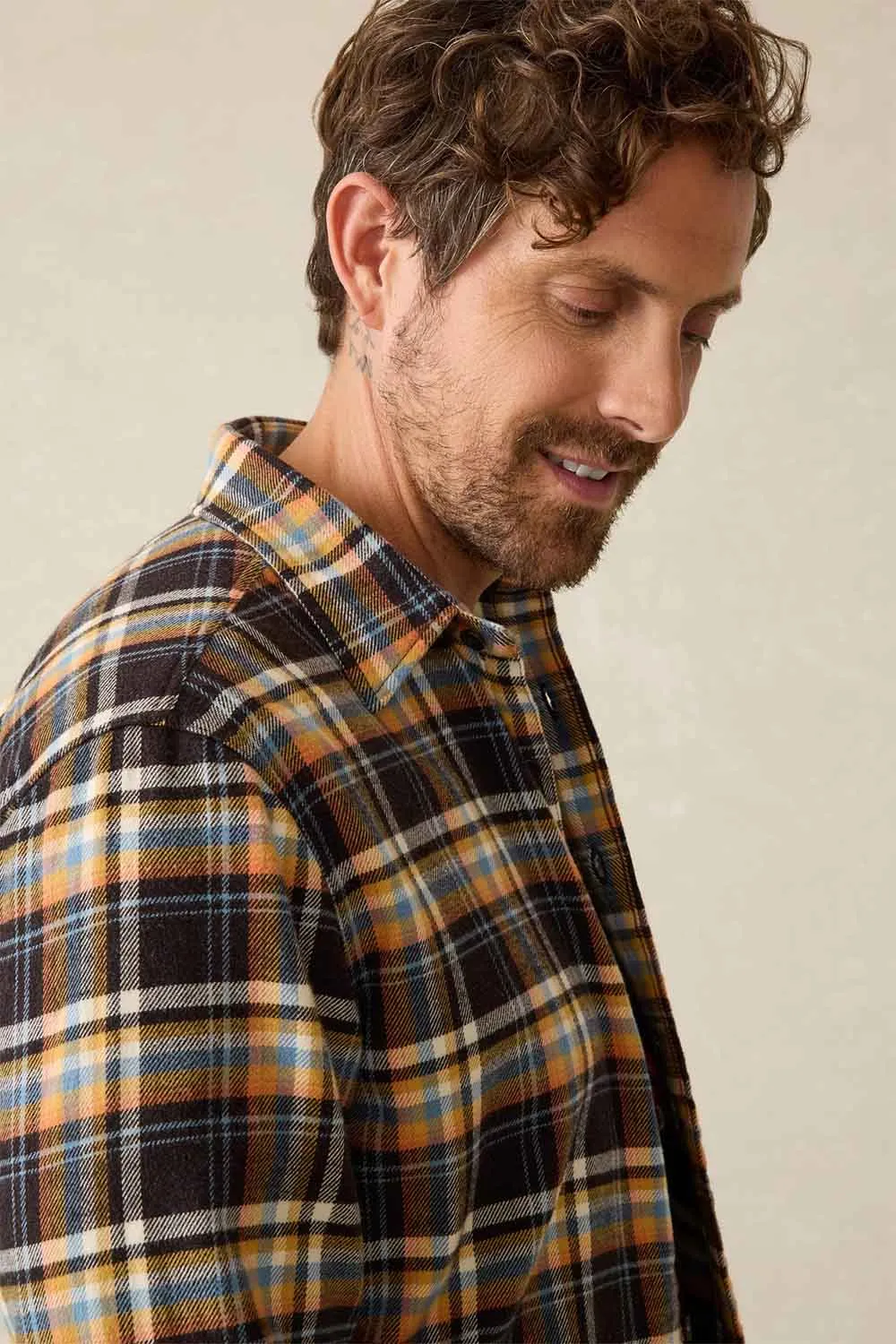 SUPER BRUSHED FLANNEL Walnut Wood Plaid sold by REVOLVR Menswear product image thumbnail 5