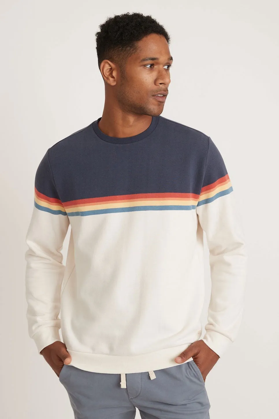 SUNSET STRIPE SWEATER sold by REVOLVR Menswear