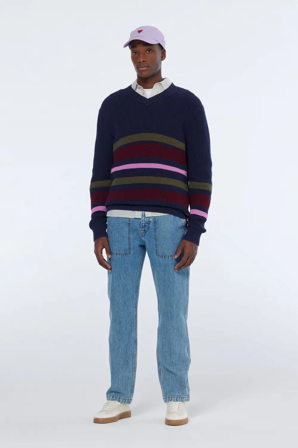 STRIPED PULLOVER Navy sold by REVOLVR Menswear product image thumbnail 3