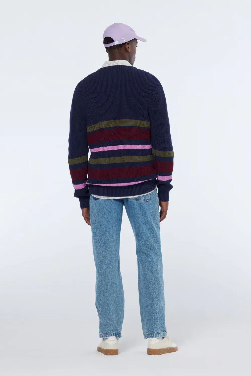 STRIPED PULLOVER Navy sold by REVOLVR Menswear product image thumbnail 4