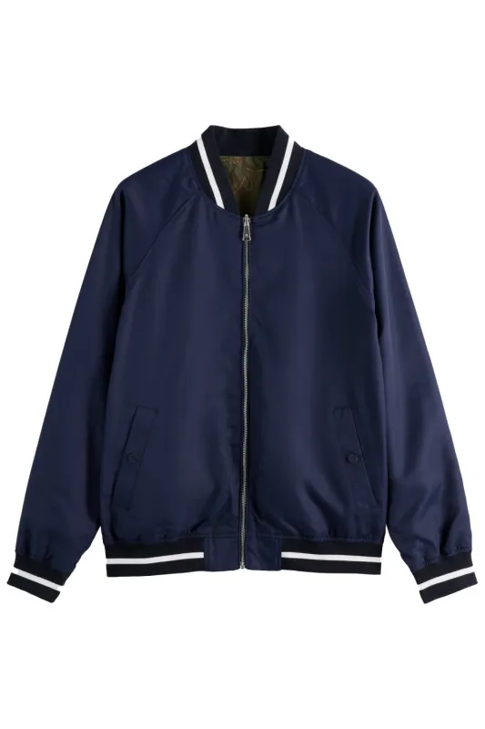 REVERSIBLE BOMBER Navy sold by REVOLVR Menswear