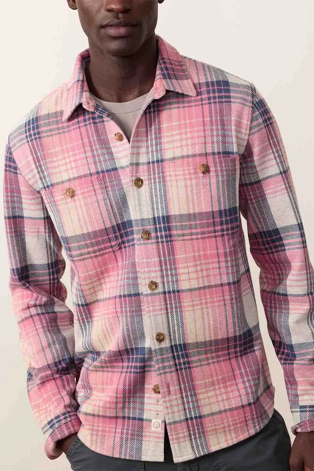 PACIFICA STRETCH SHIRT Pink Multi Plaid sold by REVOLVR Menswear product image thumbnail 2