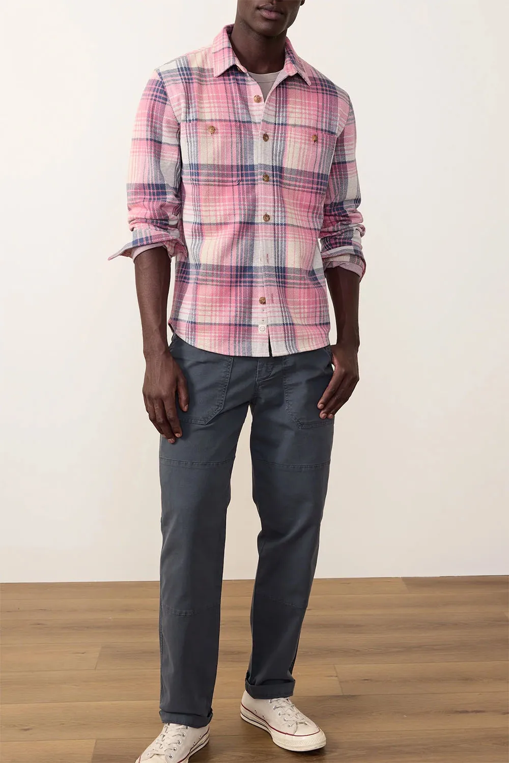 PACIFICA STRETCH SHIRT Pink Multi Plaid sold by REVOLVR Menswear product image thumbnail 5