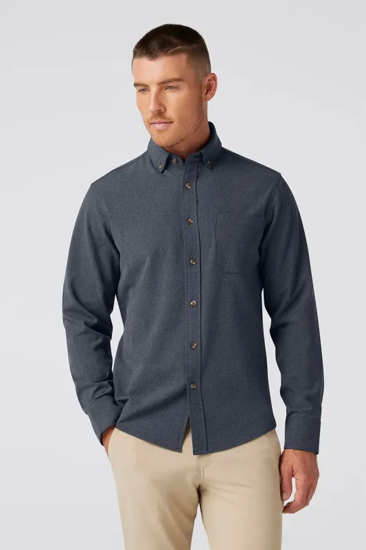 CITY FLANNEL Navy Heather made by Mizzen+Main