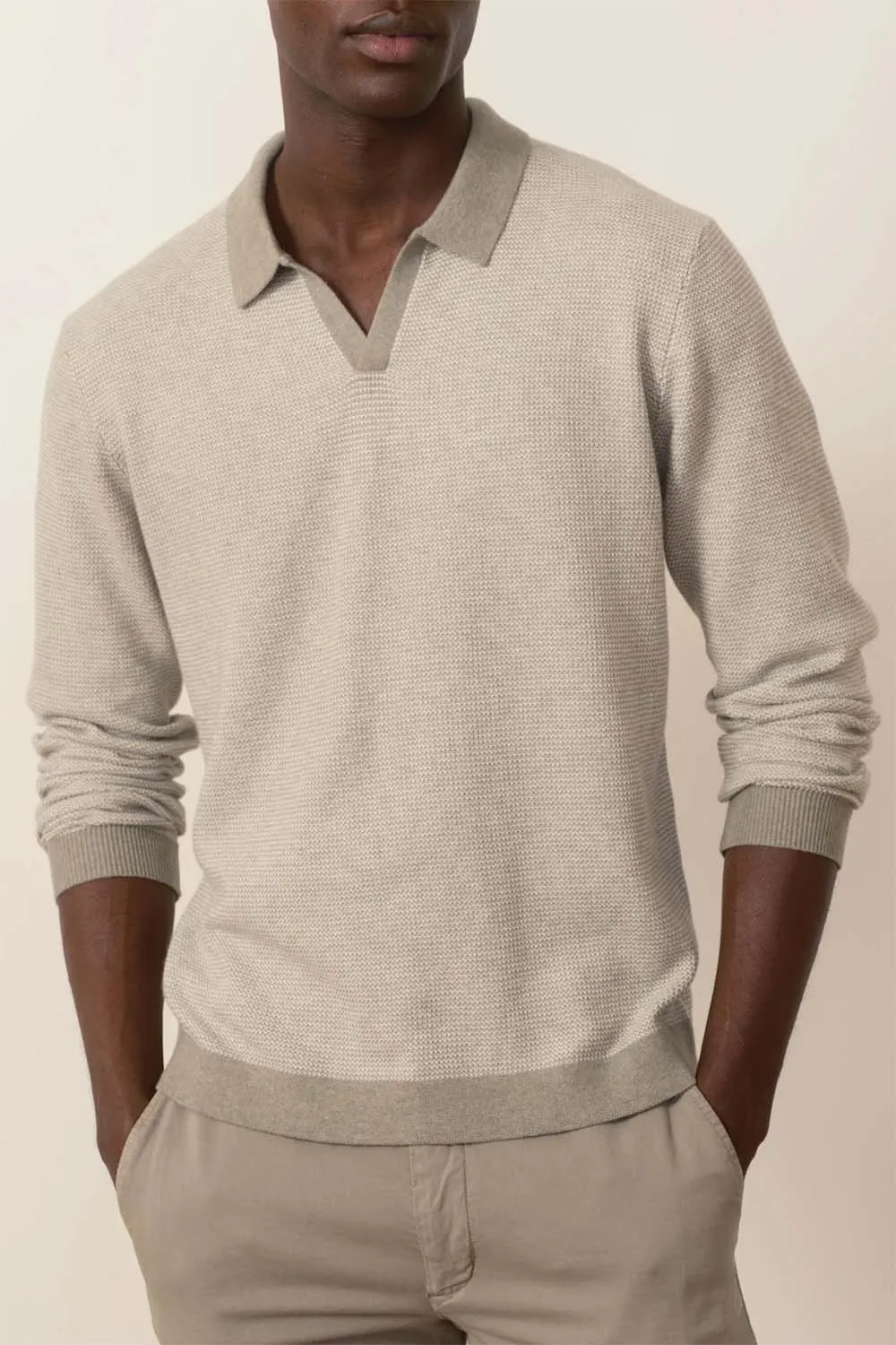 LIAM SWEATER POLO Vetiver/Ivory sold by REVOLVR Menswear product image thumbnail 2