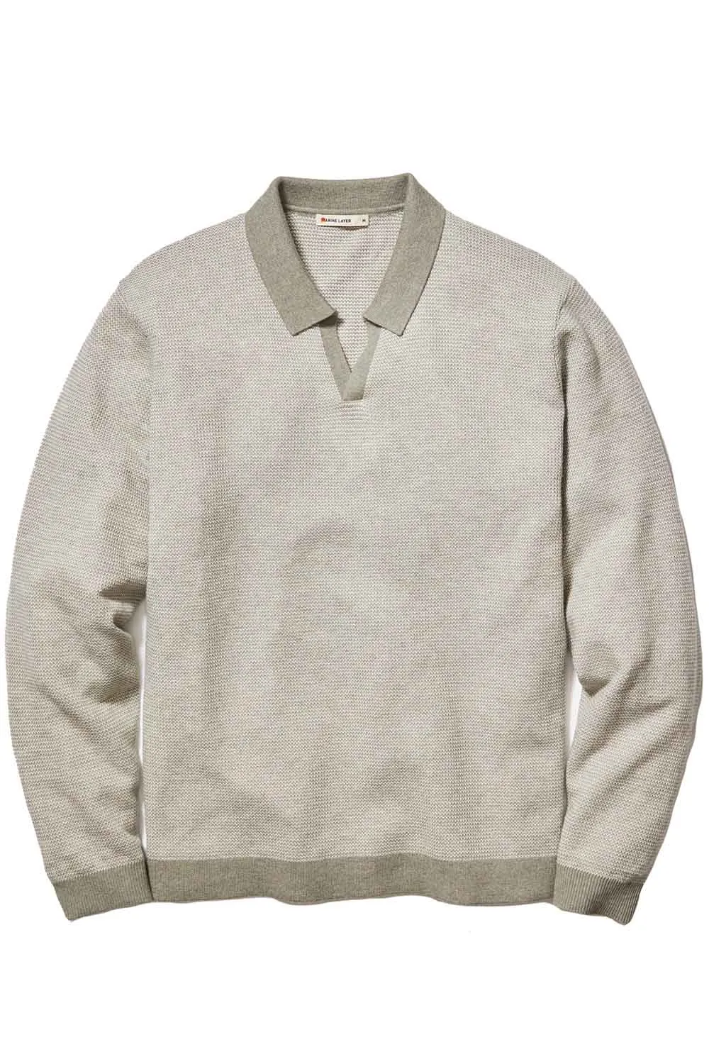 LIAM SWEATER POLO Vetiver/Ivory sold by REVOLVR Menswear