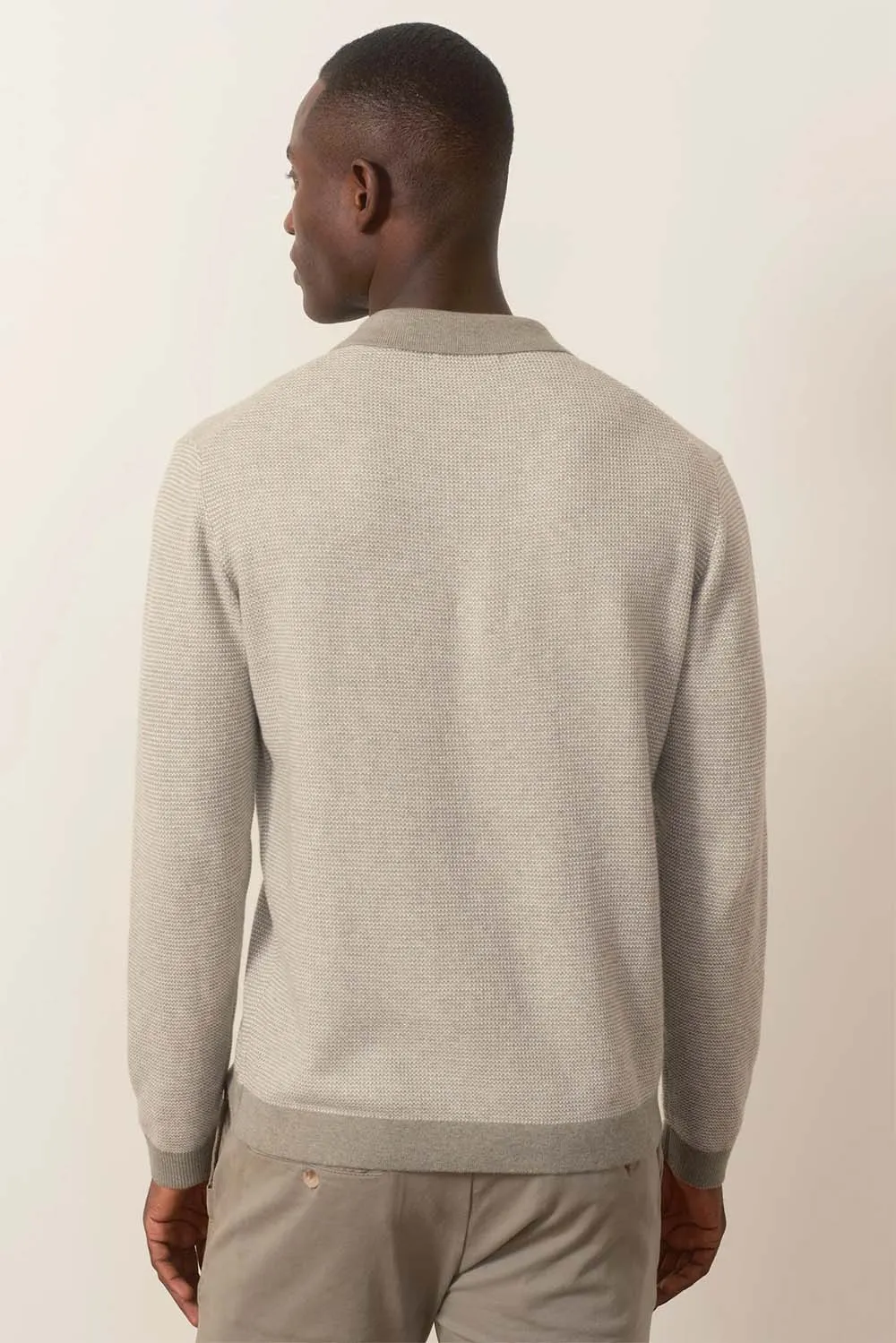 LIAM SWEATER POLO Vetiver/Ivory sold by REVOLVR Menswear product image thumbnail 4