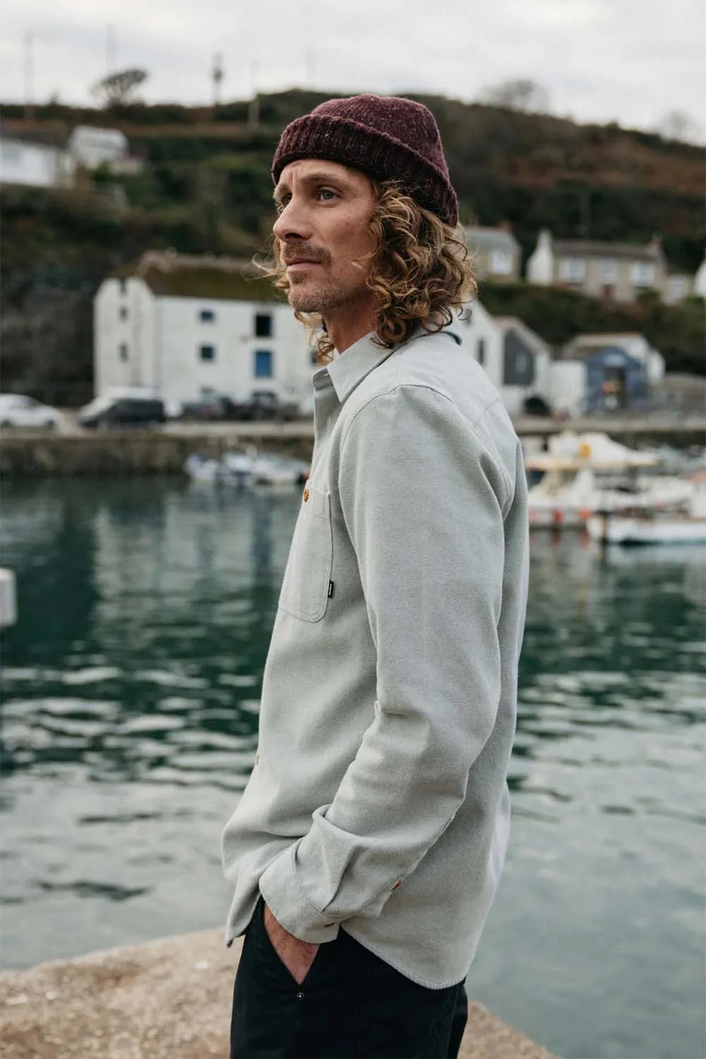 GYLLY SHIRT Wild Sage Dobby sold by REVOLVR Menswear product image thumbnail 3