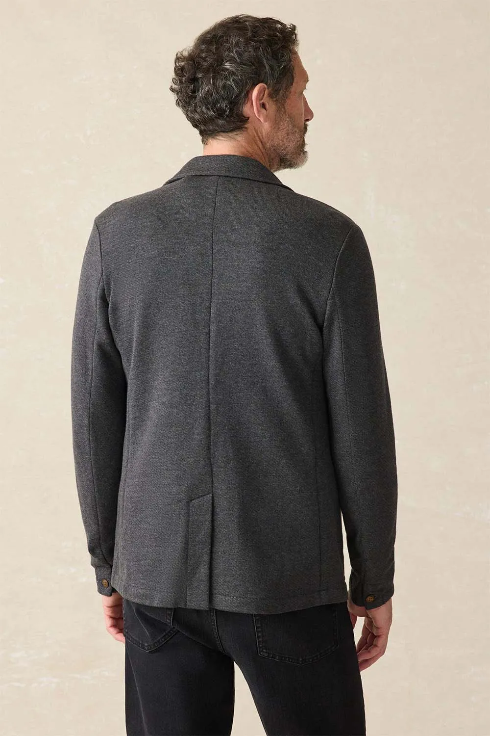 INLET KNIT BLAZER Black Sky Melange sold by REVOLVR Menswear product image thumbnail 3