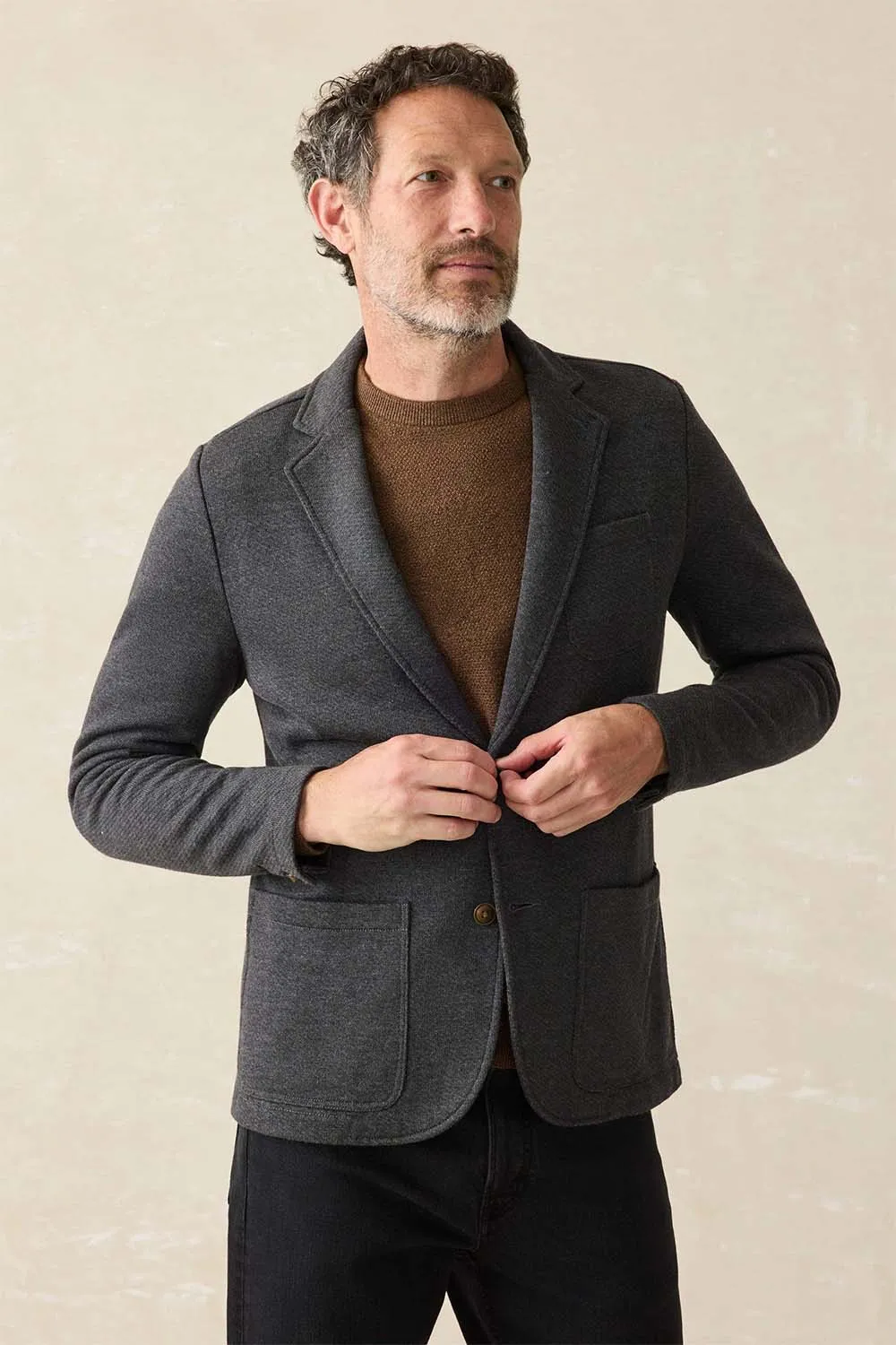 INLET KNIT BLAZER Black Sky Melange sold by REVOLVR Menswear product image thumbnail 2