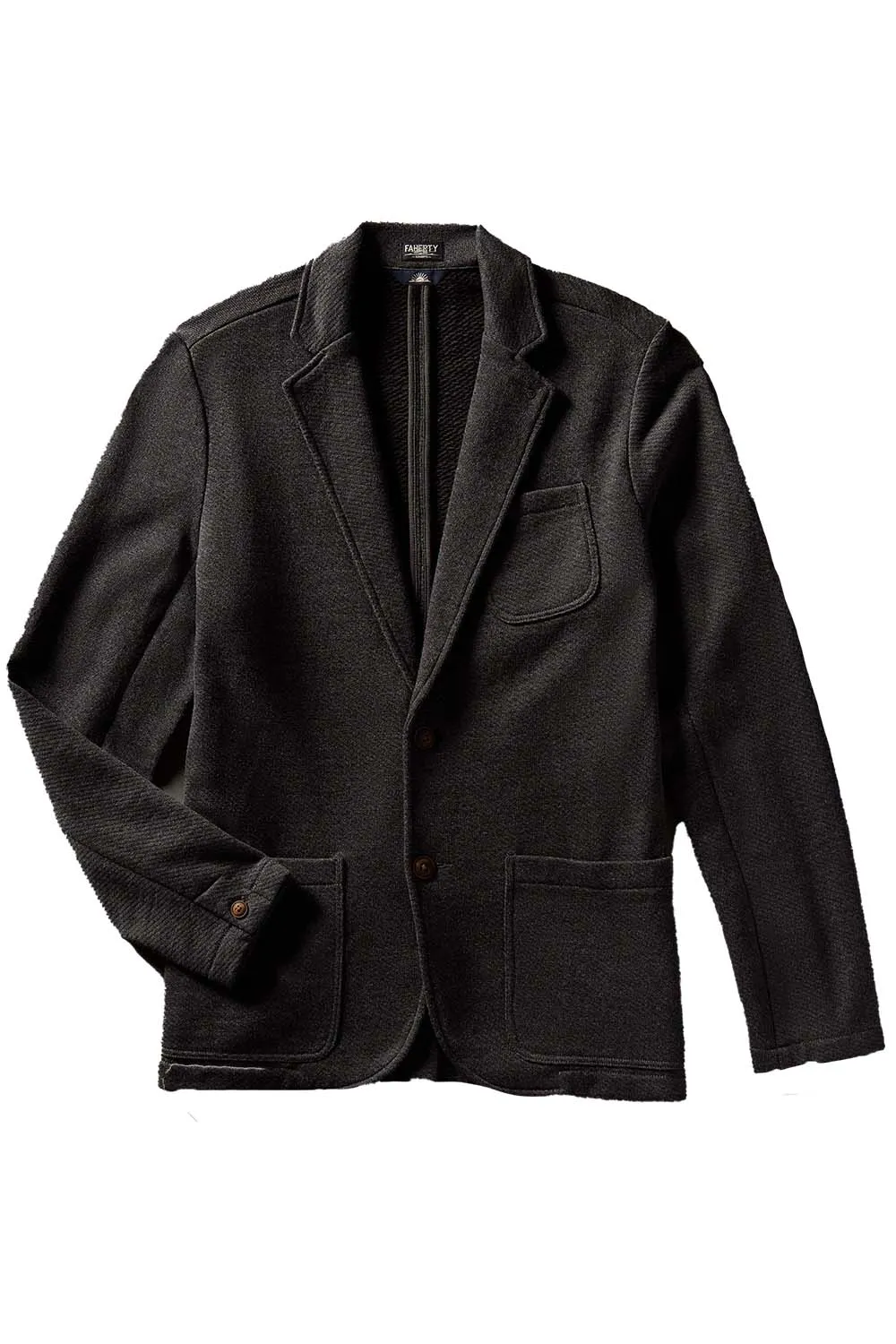 INLET KNIT BLAZER Black Sky Melange sold by REVOLVR Menswear