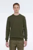 LINEN-BLEND CREWNECK Classic Green sold by REVOLVR Menswear
