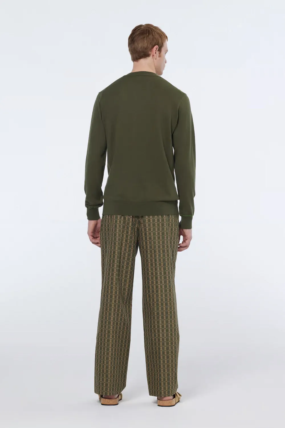 LINEN-BLEND CREWNECK Classic Green sold by REVOLVR Menswear product image thumbnail 4