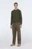 LINEN-BLEND CREWNECK Classic Green sold by REVOLVR Menswear