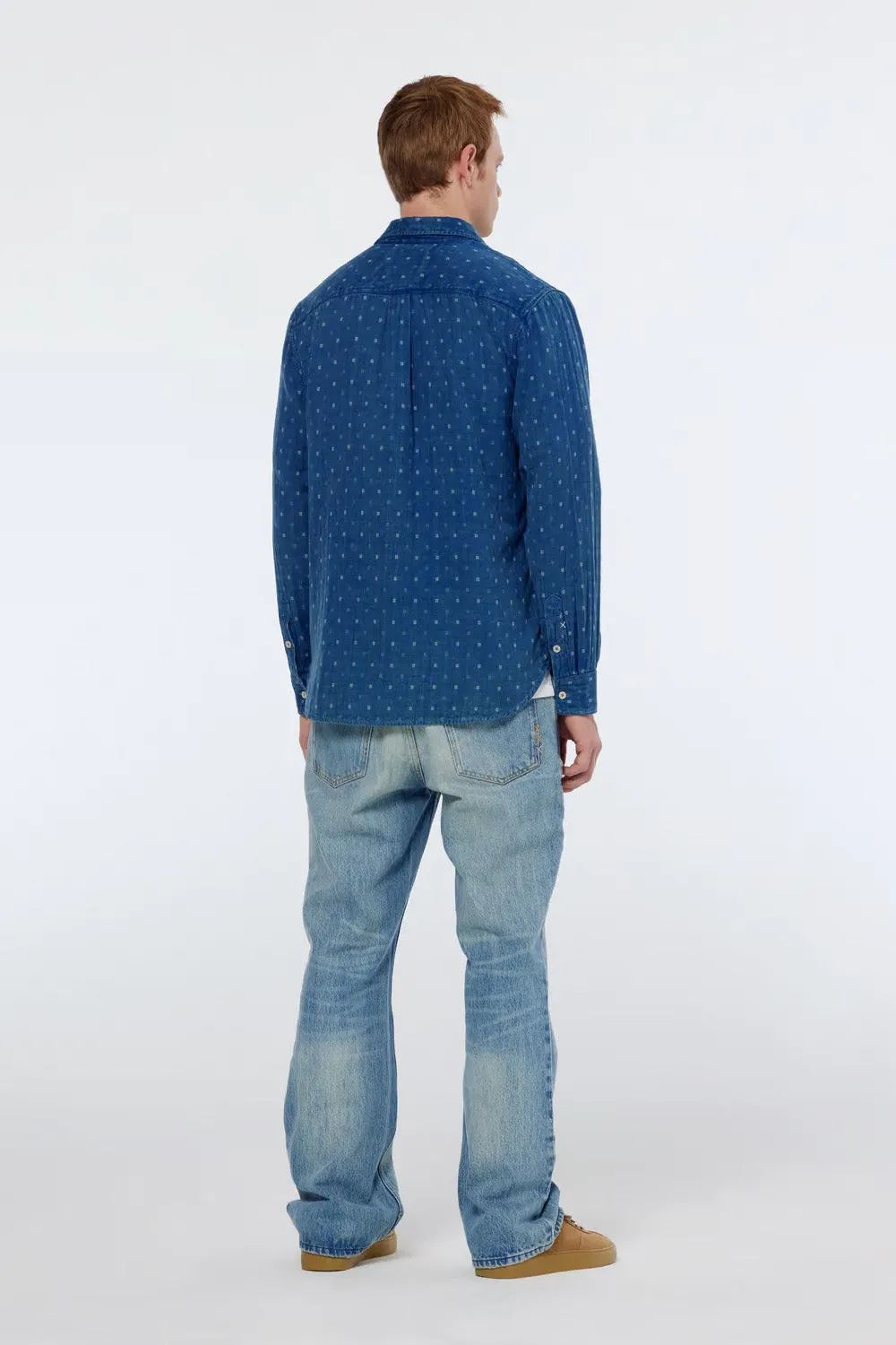 DENIM WEAVE SHIRT Washed Indigo sold by REVOLVR Menswear product image thumbnail 4