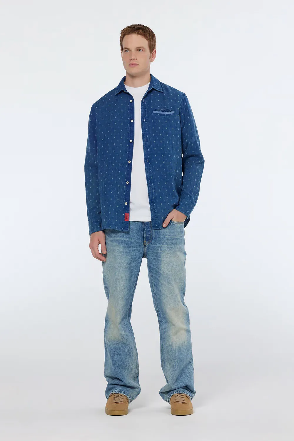 DENIM WEAVE SHIRT Washed Indigo sold by REVOLVR Menswear product image thumbnail 3