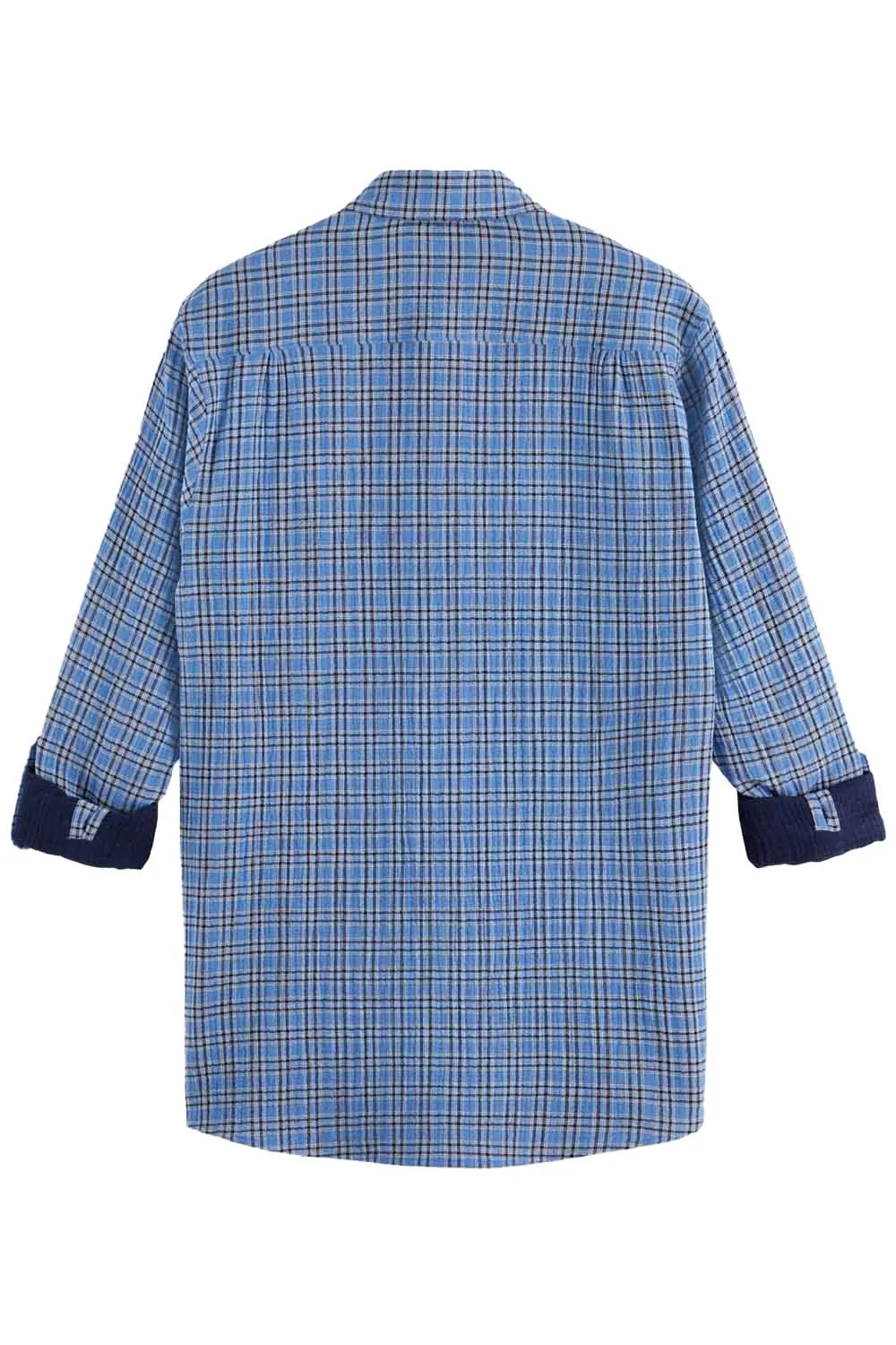 DOUBLE FACE CHECK SHIRT Lake Blue sold by REVOLVR Menswear product image thumbnail 2