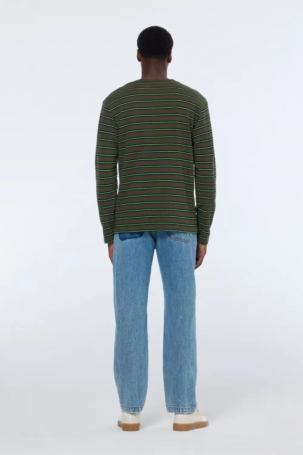 STRIPED LS T-SHIRT Classic Green sold by REVOLVR Menswear product image thumbnail 4