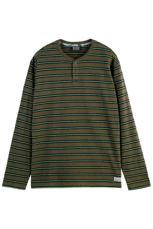 STRIPED LS T-SHIRT Classic Green sold by REVOLVR Menswear
