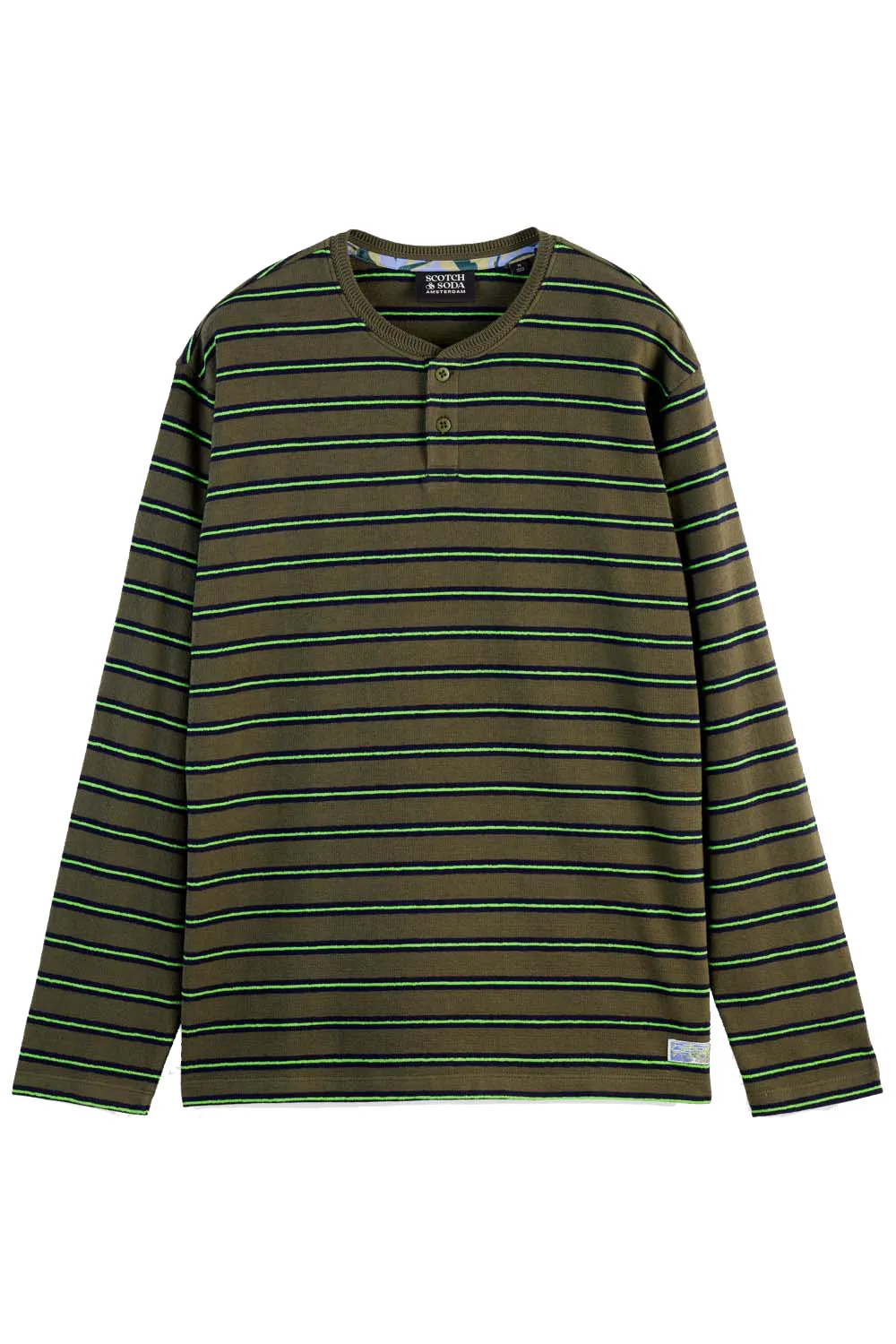 STRIPED LS T-SHIRT Classic Green sold by REVOLVR Menswear