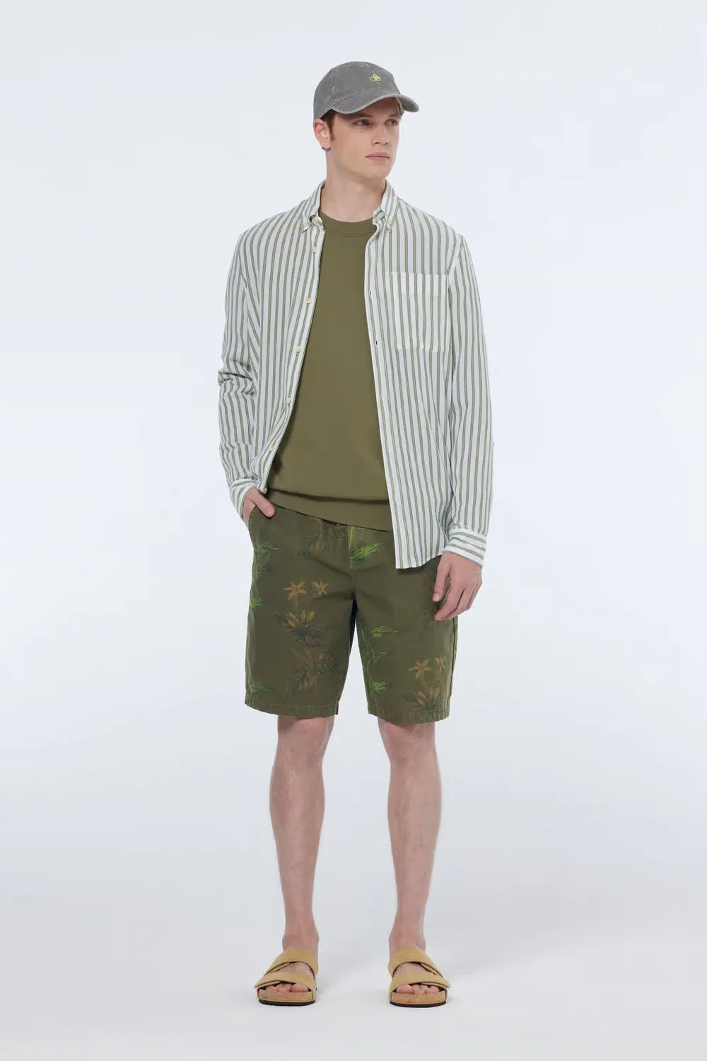 CRINKLE STRIPED SHIRT Firefly Green sold by REVOLVR Menswear product image thumbnail 2