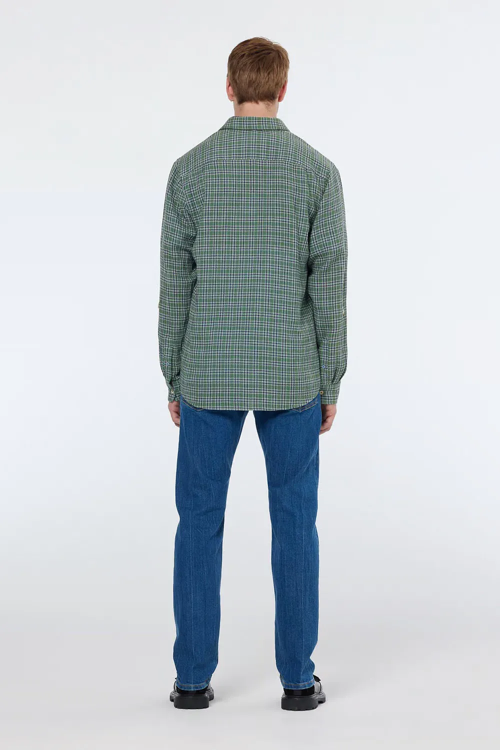 DOUBLE FACE CHECK SHIRT Sage Green sold by REVOLVR Menswear product image thumbnail 4